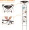 Bird Bath with Trellis Outdoor, Antique Garden Iron Trellis with Decorative Butterflies Detachable Bird Bowl Metal Potted Plants Support for Climbing Flowers 7.3"W x 40"H